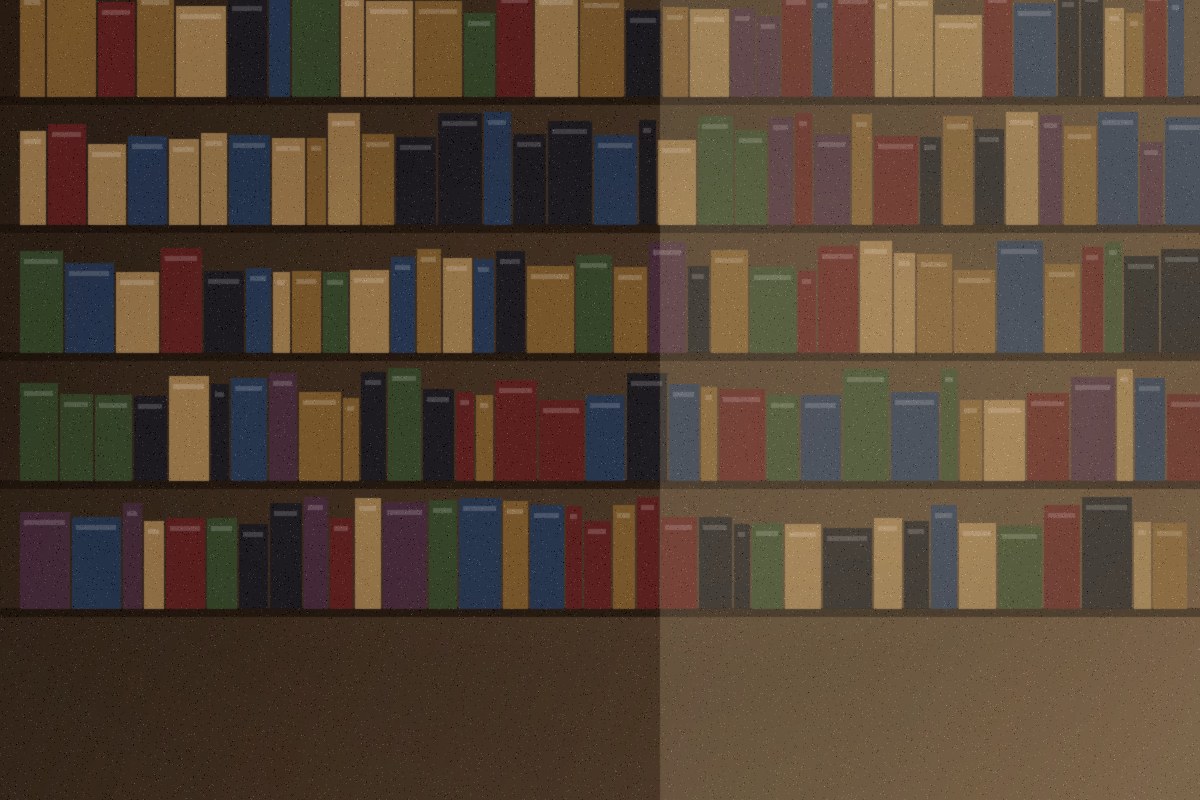 Reading corner with stacked books